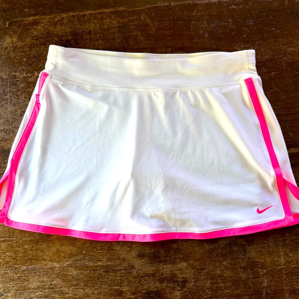 Nike White and Pink Tennis Skort